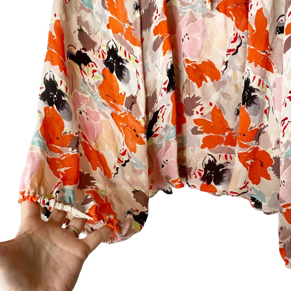 Parker Watercolor Silk Blouse Small - Picture 3 of 6